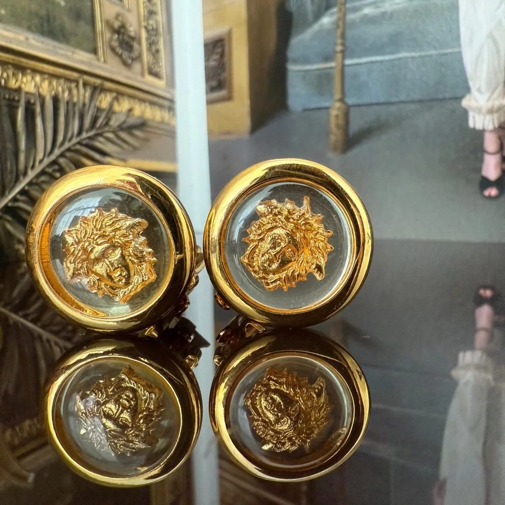 LOT 2273 24k gold plated Gianni Versace vintage clip on earrings